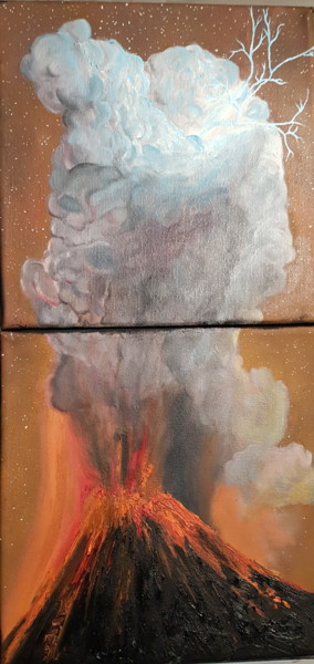 绘画 标题为“Into the inferno” 由Warren Griessel, 原创艺术品, 油