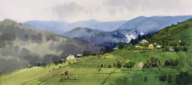 Spring in the Carpathians Painting titled "Spring in the Carpa…" by Andrii Kovalyk, Original Artwork, Watercolor