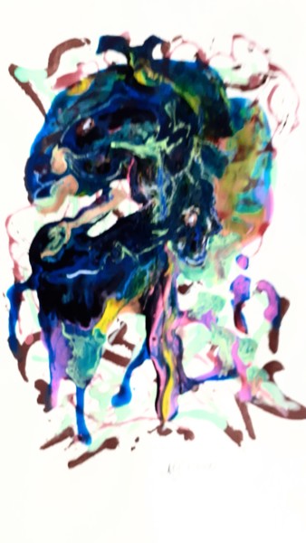Schilderij getiteld "Mother and child" door Marianne Huizinga, Origineel Kunstwerk, Acryl