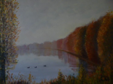 Pintura titulada "Matin d'automne sur…" por Jean-Claude Plet, Obra de arte original, Acrílico Montado en Bastidor de camilla…