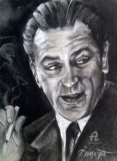 Dessin intitulée "Robert de Niro" par Isabelle Derangere, Œuvre d'art originale, Pastel