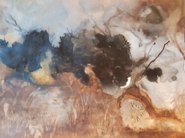 Painting titled "Le tronc" by Ghislaine Rimmen-Mohl, Original Artwork, Ink