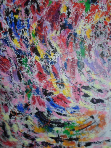 Painting titled "SIGNES  roses" by Marie-Françoise Gallone, Original Artwork, Acrylic Mounted on Wood Stretcher frame