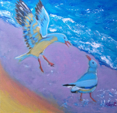 绘画 标题为“Seagulls dance” 由Ksenia Tsyganyuk, 原创艺术品, 丙烯