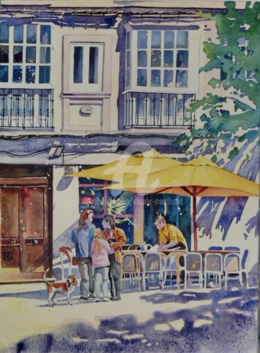 Peinture intitulée "Avant de déjeuner (…" par Claude Marchalot, Œuvre d'art originale, Aquarelle