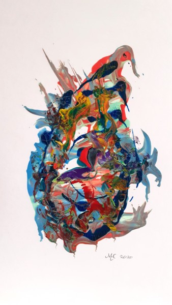 Schilderij getiteld "Tropical" door Marianne Huizinga, Origineel Kunstwerk, Acryl