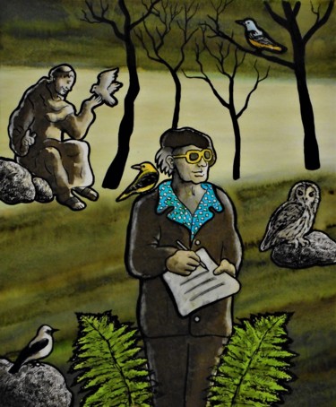 Olivier Messiaen part 2: Catalogue d'Oiseaux Painting titled "Olivier Messiaen pa…" by Noël Van Hoof, Original Artwork, Watercolor