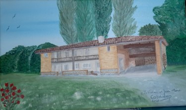 Peinture intitulée "Maison de Fabienne" par Catdicop, Œuvre d'art originale, Huile