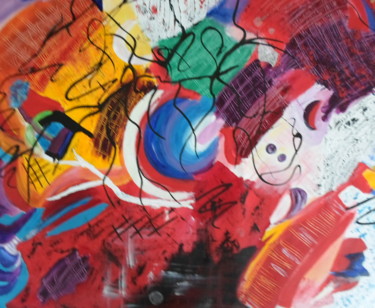 Painting titled "détours" by Marie-Françoise Gallone, Original Artwork, Acrylic Mounted on Wood Stretcher frame