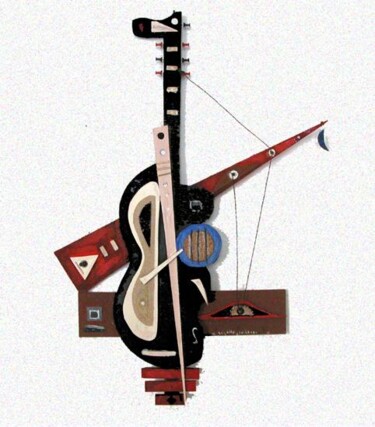 Pittura intitolato "composizione musica…" da Angelo Mazzoleni, Opera d'arte originale