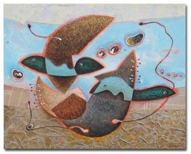 Peinture intitulée "GALAPAGOS" par Jean-Luc Osswald, Œuvre d'art originale, Huile