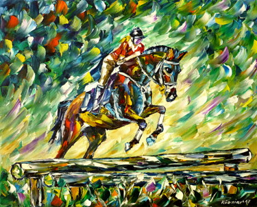 Painting titled "Reiterin" by Mirek Kuzniar, Original Artwork, Oil