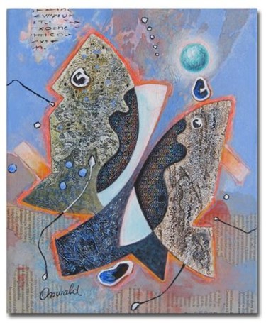 Peinture intitulée "LES LUNATIQUES" par Jean-Luc Osswald, Œuvre d'art originale