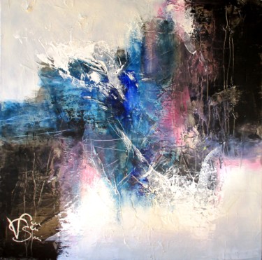 Energie bleue Peinture intitulée "Energie bleue" par Francis Vincensini, Œuvre d'art originale, Huile Monté sur Châssis en bois