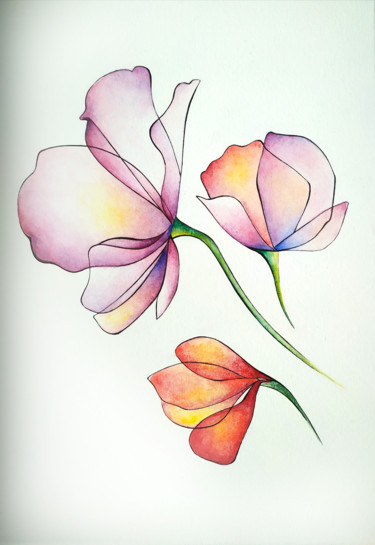 Pittura intitolato "Poppy" da Marina Iarmishko, Opera d'arte originale, Tempera