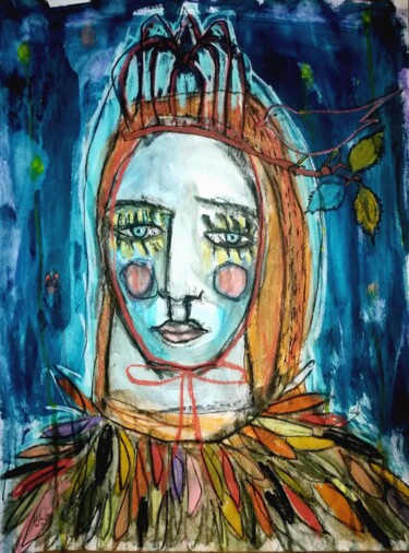 Peinture intitulée "LA CAGE COURONNE" par Pascal Briba, Œuvre d'art originale, Acrylique