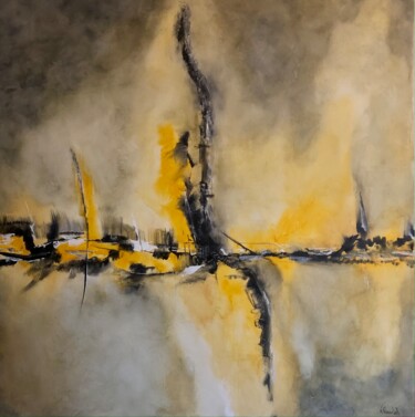 Malerei mit dem Titel "Feuer" von Karl Blanchet, Original-Kunstwerk, Acryl Auf Keilrahmen aus Holz montiert
