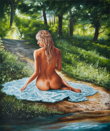 At the Lake 绘画 标题为“At the Lake” 由Oleg Baulin, 原创艺术品, 油