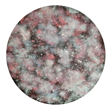Space abstraction (round painting, abstract painting art) 绘画 标题为“Space abstraction (…” 由Poly, 原创艺术品, 丙烯 安装在其他刚性面板上