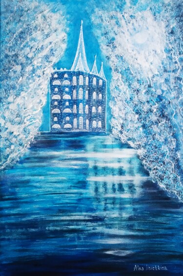 Painting titled "Reflection" by Alisa Lisichkina, Original Artwork, Acrylic Mounted on Wood Stretcher frame