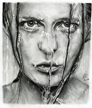 图画 标题为“On the Shower” 由Baptiste Molard (ArtBat), 原创艺术品, 墨