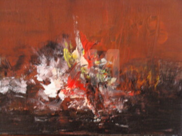 Peinture intitulée "La terre en feu, Im…" par Nelly Carnet, Œuvre d'art originale, Acrylique Monté sur Châssis en bois