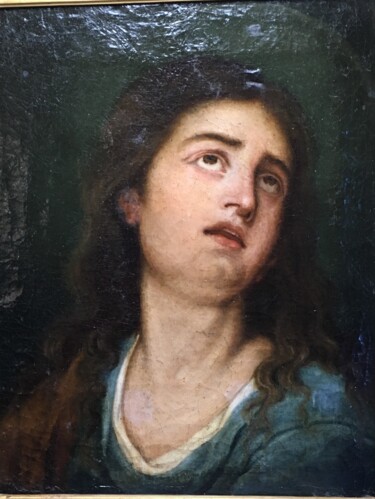 Ζωγραφική με τίτλο "Portrait de saint e…" από Unknown Artist, Αυθεντικά έργα τέχνης, Λάδι Τοποθετήθηκε στο Ξύλινο φορείο σκε…