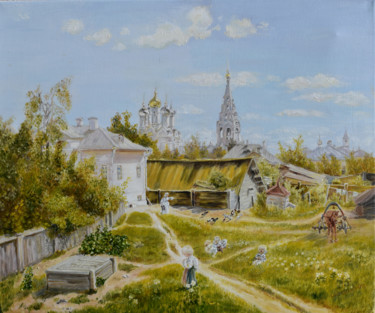 "MOSCOW COURTYARD" Картина под названием ""MOSCOW COURTYARD"" - Lusie Schellenberg, Подлинное произведение искусства, Масло
