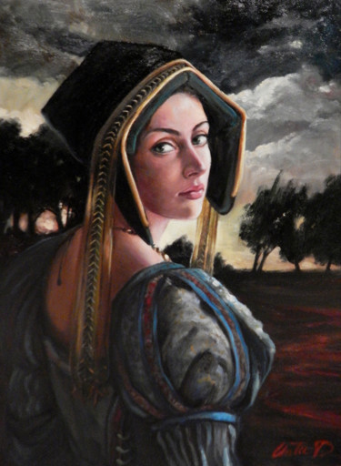 Decidida Pintura intitulada "Decidida" por Dimitrio Untu, Obras de arte originais, Óleo