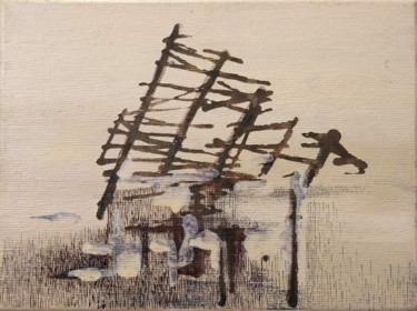 绘画 标题为“Destroyed house XVII” 由Maciej Szczurek-Maksymiuk, 原创艺术品, 丙烯