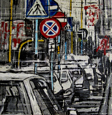 Pittura intitolato "Segnali in città" da Daniela Foschi, Opera d'arte originale, Acrilico