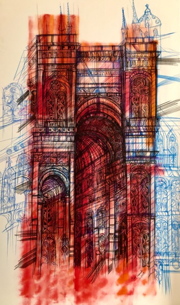 Galleria Vittorio Emanuele II Schilderij getiteld "Galleria Vittorio E…" door Maria Susarenko, Origineel Kunstwerk, Acryl