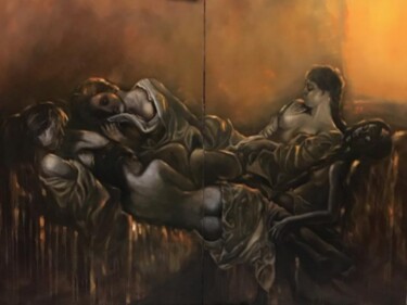 Peinture intitulée "Langoureuse attente" par Philippe Sottile, Œuvre d'art originale, Huile