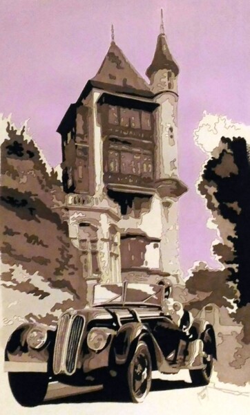 Biarritz, villa Belza 1930 Painting titled "Biarritz, villa Bel…" by Eric Bourdon, Original Artwork, Acrylic