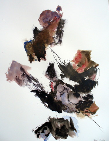 Dessin intitulée "AGAETE-3 Encre Aqua…" par Jacques Reverdy, Œuvre d'art originale, Aquarelle