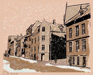 数字艺术 标题为“Main Street in Narv…” 由Svein Ove Hareide, 原创艺术品, 数字油画
