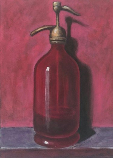 Peinture intitulée "siphon rouge" par Herve Fleury (RV), Œuvre d'art originale, Acrylique