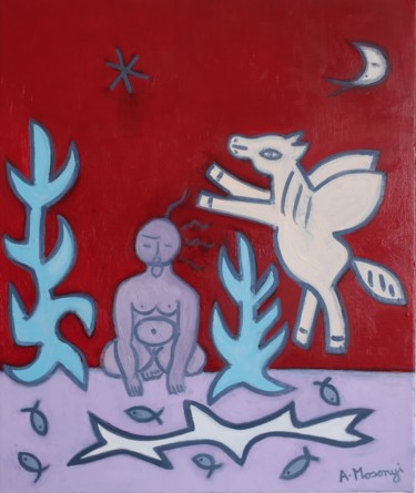 WINTER SOLSTICE Peinture intitulée "WINTER SOLSTICE" par Adele Mosonyi, Œuvre d'art originale, Huile Monté sur Châssis en bois
