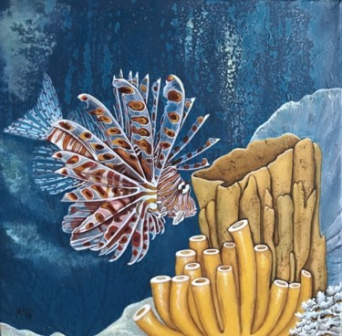 绘画 标题为“poisson lion” 由M'Do, 原创艺术品, 丙烯