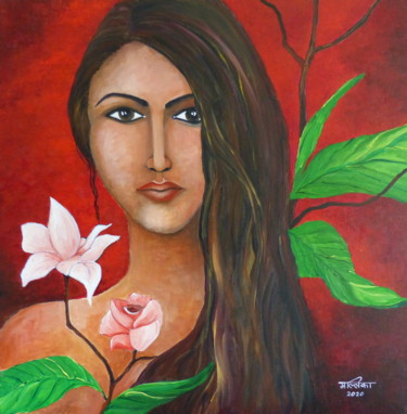 Painting titled "Essence" by Mallika Seth, Original Artwork, Acrylic