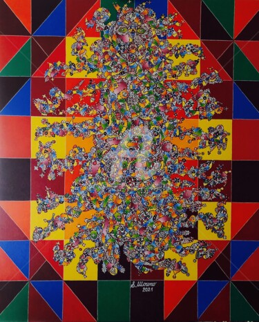 Peinture intitulée "EN PREMIER L'AMOUR…" par Salvador Moreno, Œuvre d'art originale, Huile
