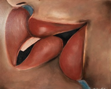 제목이 "Feelings"인 미술작품 Juliana Sol로, 원작, 기름 나무 들것 프레임에 장착됨