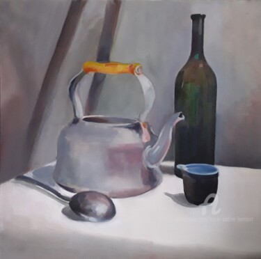Peinture intitulée "Nature morte" par Marie Andrée Hembert, Œuvre d'art originale, Huile Monté sur Châssis en bois