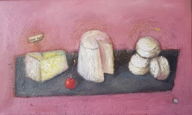 Painting titled "Still life with Che…" by Lana Sevin, Original Artwork, Oil Mounted on Wood Stretcher frame