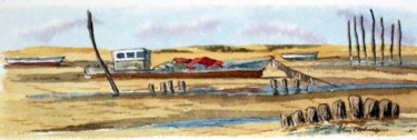 Peinture intitulée "Au cap-ferret" par Alain Chevrignac, Œuvre d'art originale
