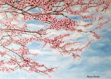 "Sakura, Cherry Blossoms" Painting titled ""Sakura, Cherry Blo…" by Marina Alexander, Original Artwork, Oil