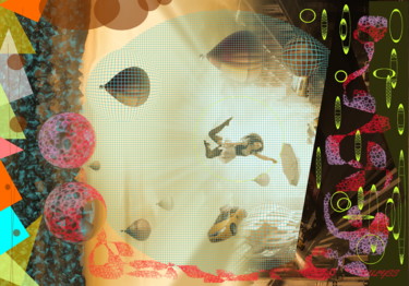 Mary Poppins in New York Digitale Kunst getiteld "Mary Poppins in New…" door Marc Bulyss, Origineel Kunstwerk, Digitaal Schilderwerk