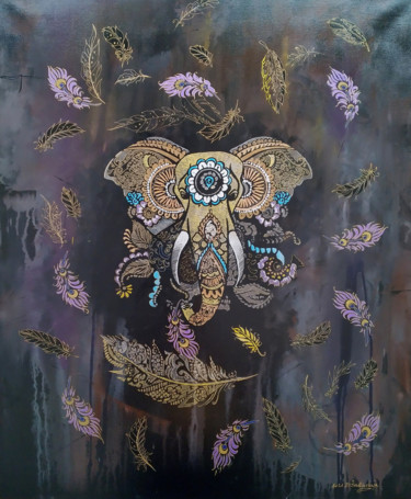 绘画 标题为“Falling Feathers” 由Danguole Serstinskaja, 原创艺术品, 丙烯