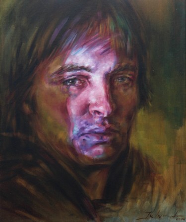 Painting titled "Portrait of a Young…" by Irina Inozemtseva-Lopes, Original Artwork, Oil