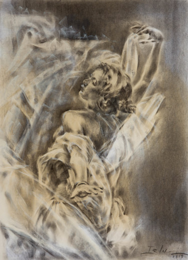 Drawing titled "The Dance" by Irina Inozemtseva-Lopes, Original Artwork, Charcoal